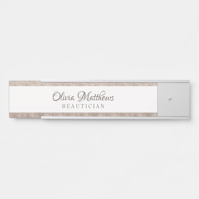 Vintages Cherish White Floral & Rose Name Türschild (Vorderseite )