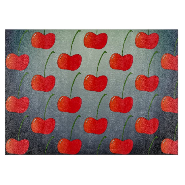 Vintages Cherry-Glasschneidbrett Schneidebrett (Vorderseite)