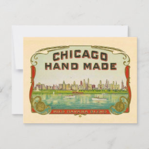 Vintages Chicago Cigar Label Postkarte