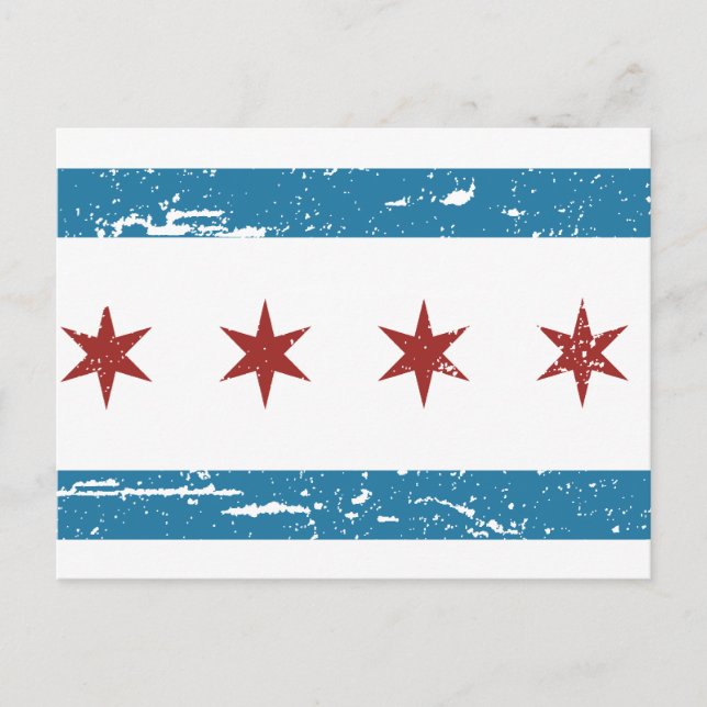 Vintages CHICAGO-Flag Postkarte (Vorderseite)