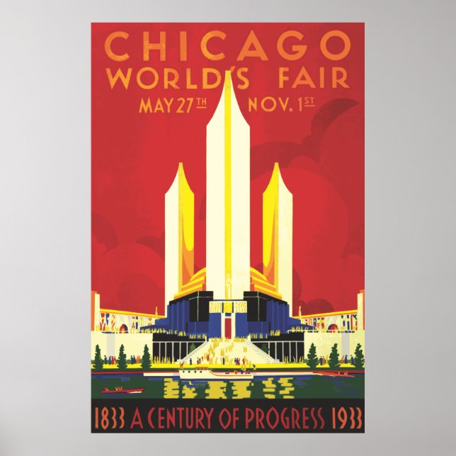 Vintages Chicago World Fair Poster 1933 (Vorne)