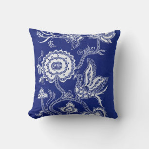 Vintages Chinesisches Indigo Batik Kissen