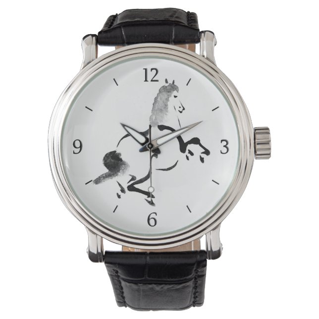 Vintages Chinesisches Pferd Armbanduhr (Vorderseite)