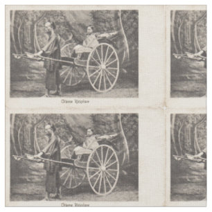 Vintages Chinesisches Rickshaw-Foto Postkarte 1905 Stoff