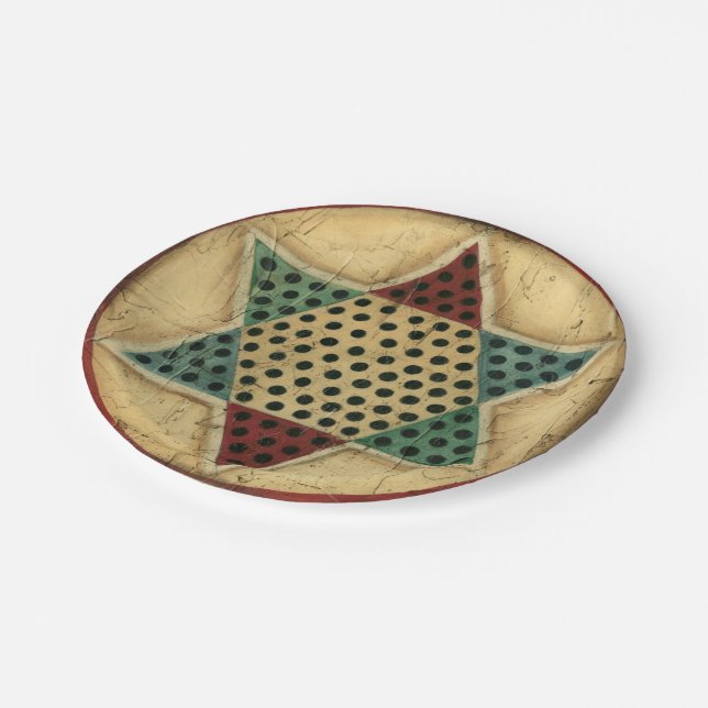 Vintages Chinesisches Schachbrett von Ethan Harper Pappteller (Schrägansicht)