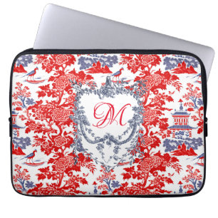 Vintages Chinoiserie Delft Französisch Rotes Blau Laptopschutzhülle