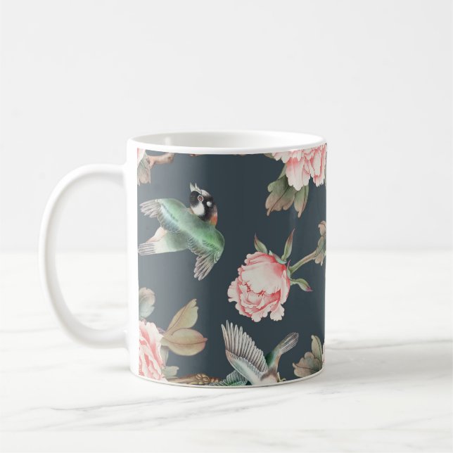 Vintages Chinoiserie Rosa Tissue Kaffeetasse (Links)