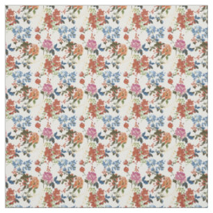Vintages Chintz-Blumenmuster-rote blaue rosa Blume Stoff
