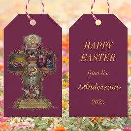 Vintages Christliches Blumenkreuz Jesus glückliche Geschenkanhänger