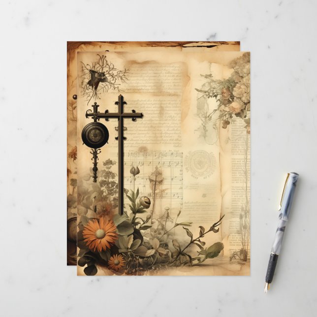 Vintages Christliches Ephemera-Scrapbook (Vorderseite/Rückseite Beispiel)