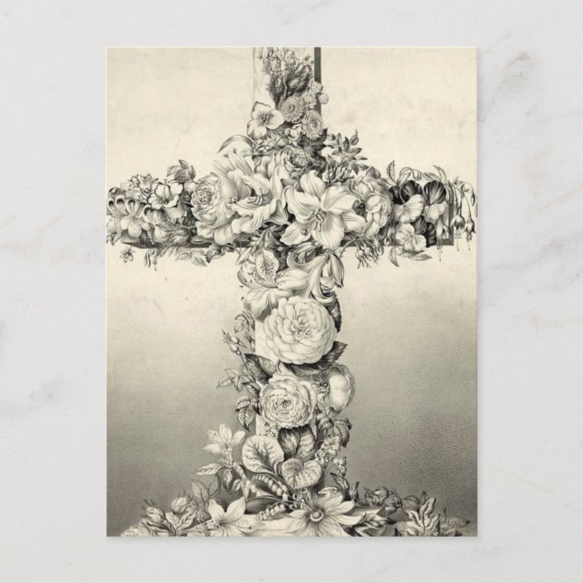 Vintages Christliches Osterkreuz Feiertagspostkarte (Vorderseite)
