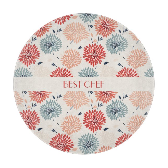 Vintages Chrysanthemum Motif Japenese Schneidebrett (Vorderseite)