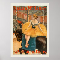 Vintages Circus Night Poster