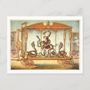 Vintages Circus Poster für Schlangenbeschwörer Postkarte