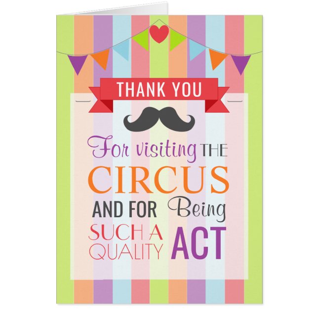 Vintages Circus Poster Geburtstagsparty Danke (Vorne)