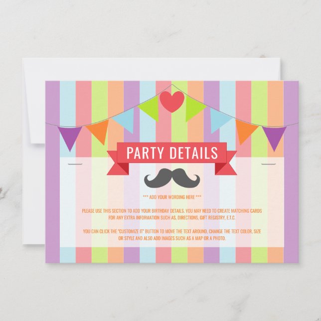 Vintages Circus Poster Kindergeburtsdetails (Vorderseite)