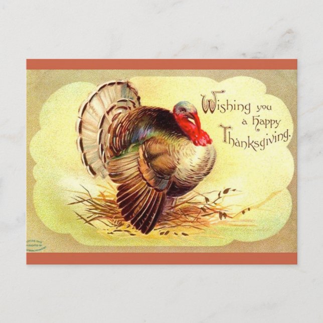 Vintages Clapsaddle Türkei glücklich Thanksgiving Feiertagspostkarte (Vorderseite)