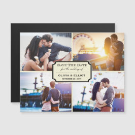 Vintages Classic Buchzeichen Vier Foto Magneteinladung