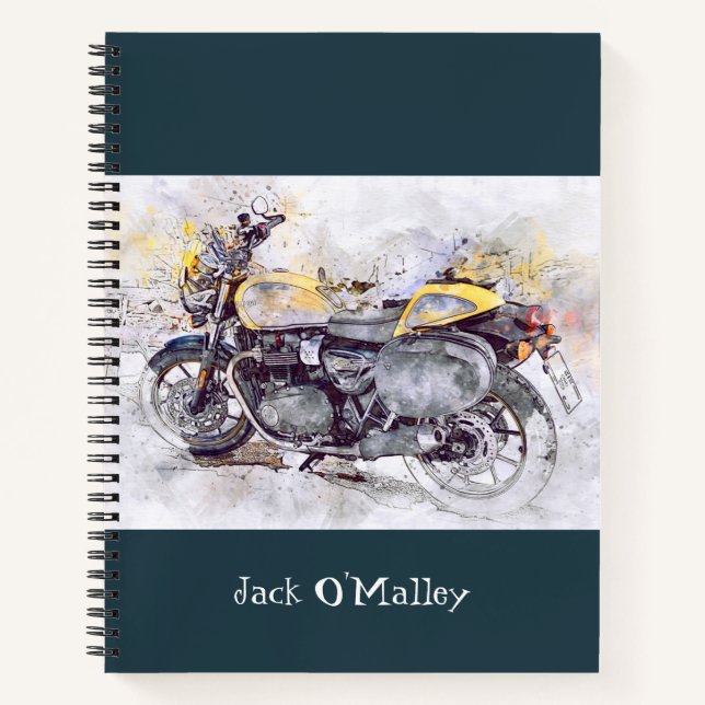 Vintages Classic-Motorrad-Notebook Notizbuch (Vorderseite)