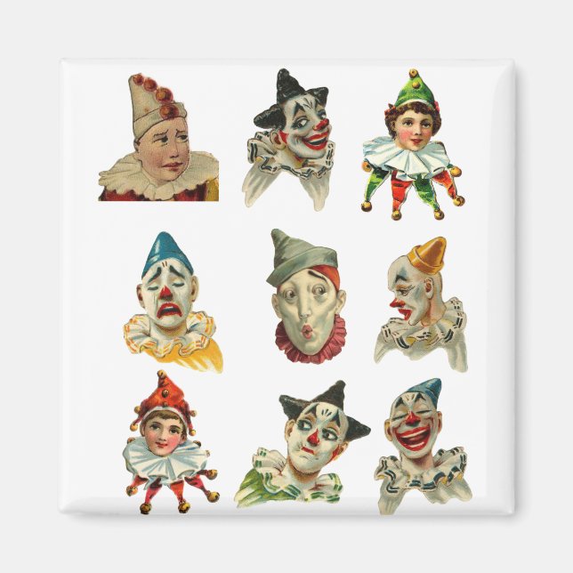 Vintages Clowgesichtdesign Magnet (Vorne)