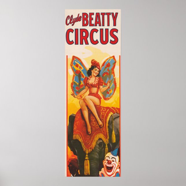 Vintages Clyde Beatty Circus Poster (Vorne)