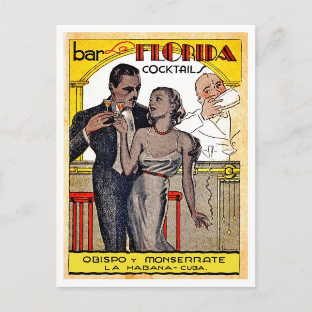 Vintages Cocktails-Booklet aus Kuba Postkarte (Vorderseite)