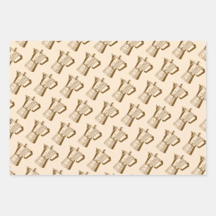 Vintages Coffee Lover Wrapping Paper-Set Geschenkpapier Set