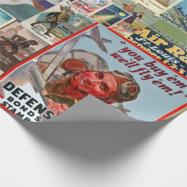 Vintages Collage aus Kriegsanleihen Geschenkpapier