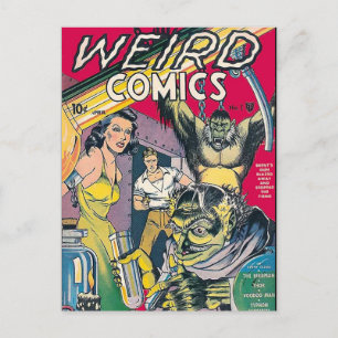 Vintages Comic Buchübersicht Kunst Postkarte