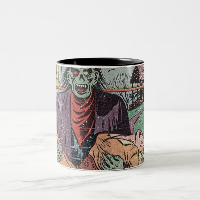 Vintages Comic der 50er Jahre Zweifarbige Tasse (Mittel)