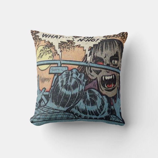 Vintages Comic für klassischen Horror Kissen (Vorderseite)