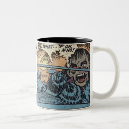 Vintages Comic für klassischen Horror Zweifarbige Tasse