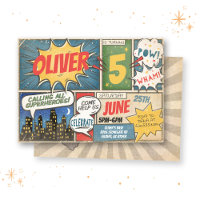 Vintages Comic Geburtstag Einladung