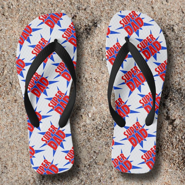 Vintages Comic Super Vater Vatertag Flip Flops (Von Creator hochgeladen)
