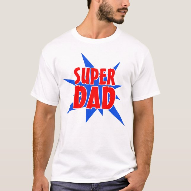 Vintages Comic Super Vater Vatertag T-Shirt (Vorderseite)