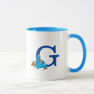 Vintages Cookie Monster Eating Cookies Monogram G Tasse