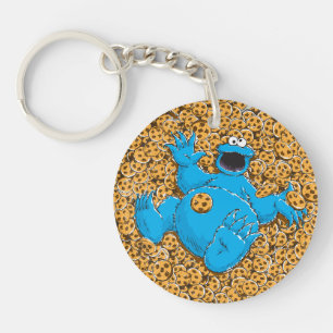 Vintages Cookie-Monster und Cookies Schlüsselanhänger