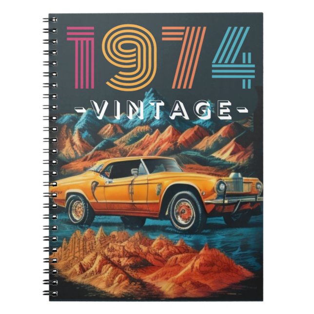 Vintages cooles Auto aus dem Jahr 1974 Notizblock (Vorderseite)