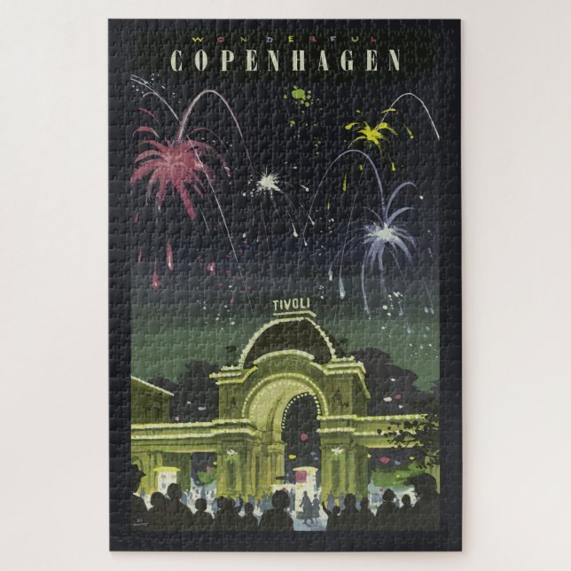 Vintages Copenhagen Illustration Travel Poster (Vertikal)