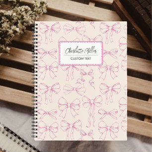 Vintages Coquette Pink Bows SpiralNotebook Notizbuch