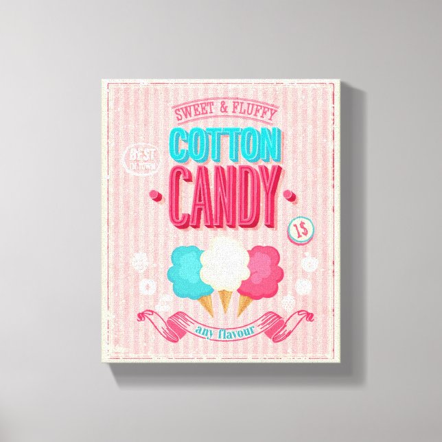Vintages Cotton Candy Poster Leinwanddruck (Vorderseite)