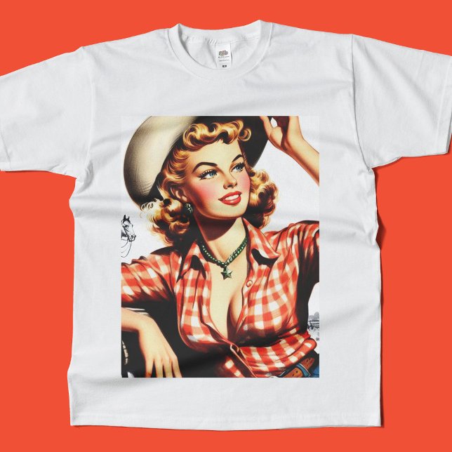 Vintages Cowgirl Button Up T-Shirt (Von Creator hochgeladen)