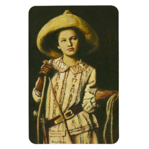 Vintages Cowgirl-flexibler Magnet