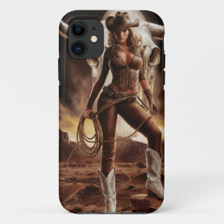Vintages Cowgirl mit Kuhschädel Case-Mate iPhone Hülle