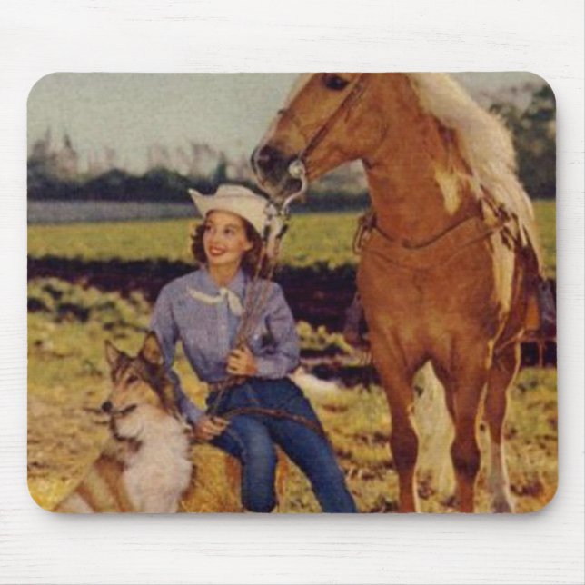 Vintages Cowgirl Mousepad (Vorne)