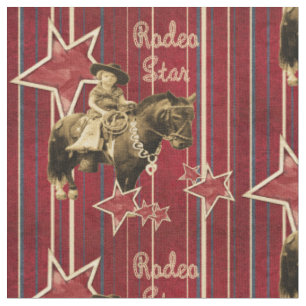Vintages Cowgirl-Rodeo-Stern-Western-Gewebe Stoff
