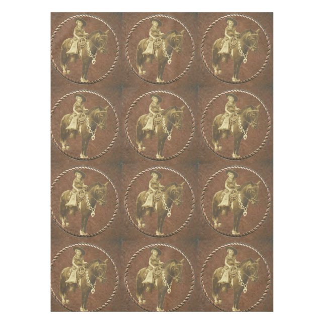 Vintages Cowgirl Tischdecke (Vorderseite)