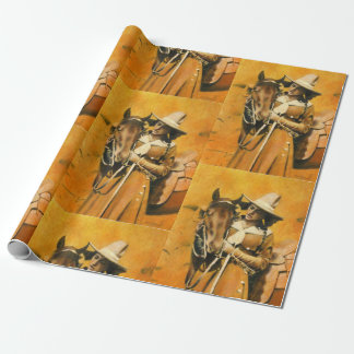 Vintages Cowgirl-Verpackungs-Papier Geschenkpapier