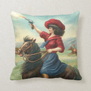 Vintages Cowgirl "Whoop, den es oben" Pillow Kissen