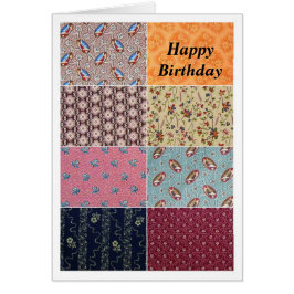 Vintages Crazy Quilt Happy Geburtstag